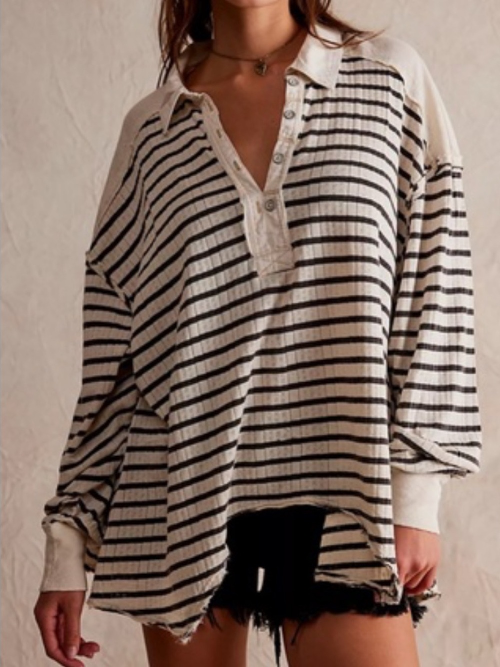 Free People All For You Striped Long Sleeve Pullover Size Small RT $128